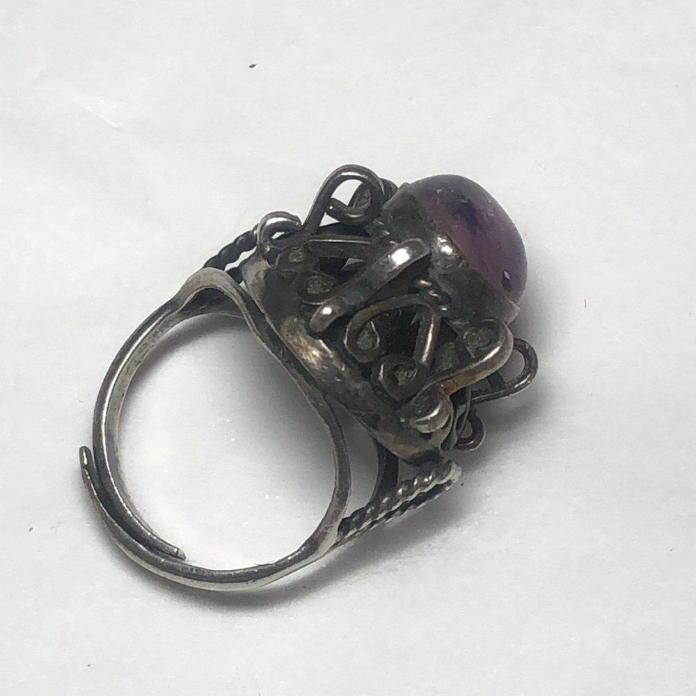 Amethyst Ottoman Crown Ring Adjustable - image 2